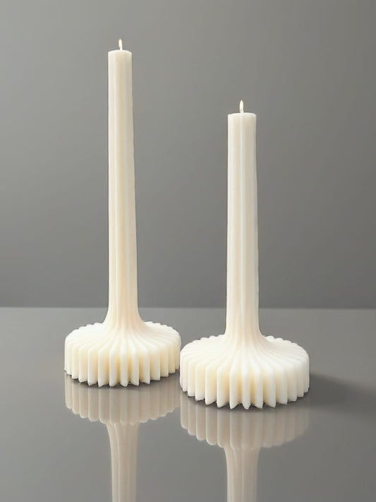 Design-Stumpenkerzen im 2er-Set – Handgegossen & einzigartig