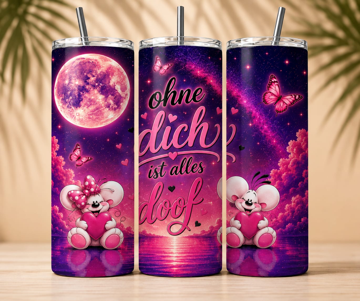 Ohne dich ist alles doof |Tumbler | 20 oz Edelstahlbecher