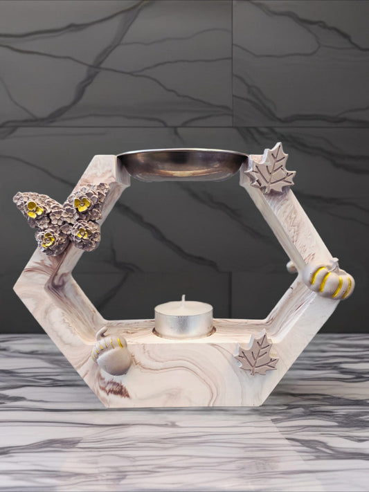 Eleganter Hexagon-Teelichthalter