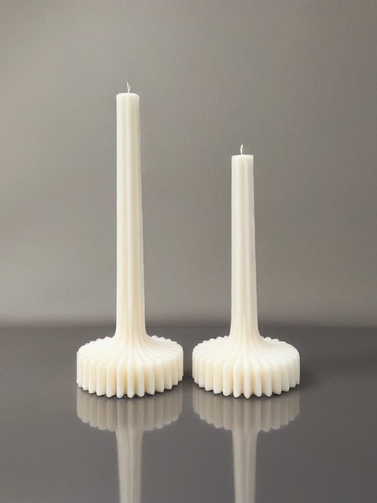 Design-Stumpenkerzen im 2er-Set – Handgegossen & einzigartig