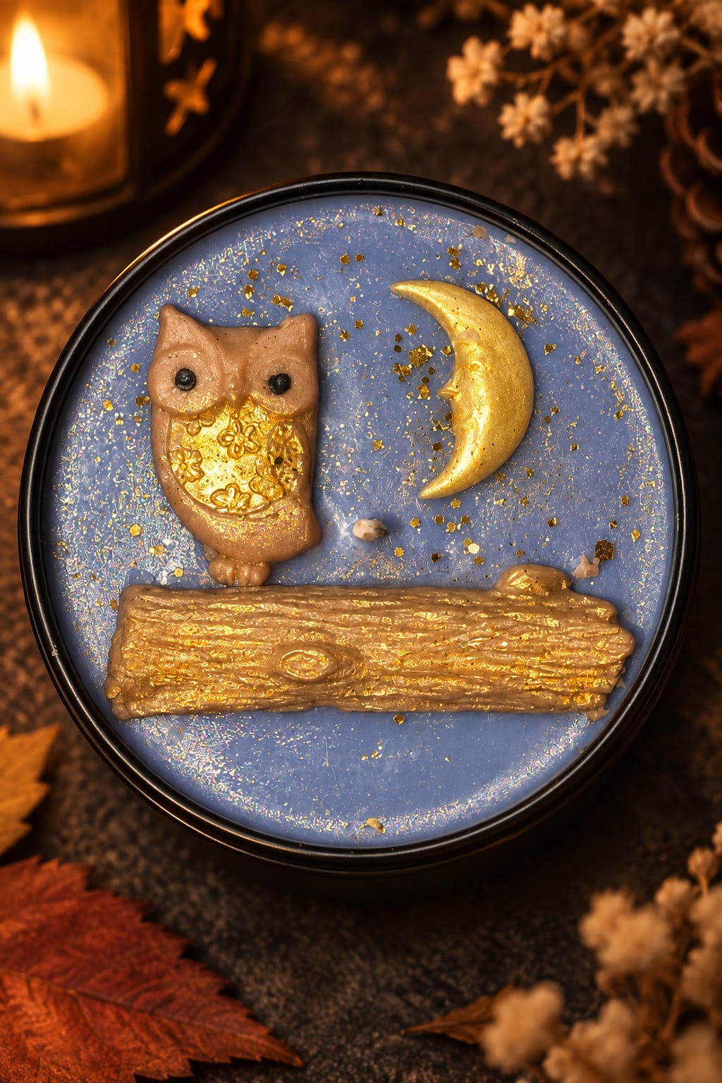 Moonlight Owl – Duftkerze mit Eule & Mond 🌙🦉