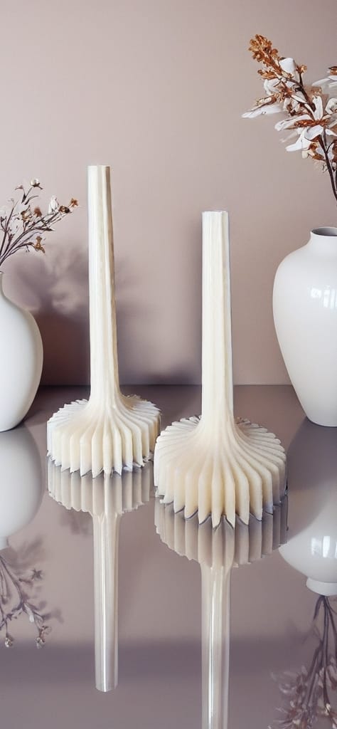 Design-Stumpenkerzen im 2er-Set – Handgegossen & einzigartig
