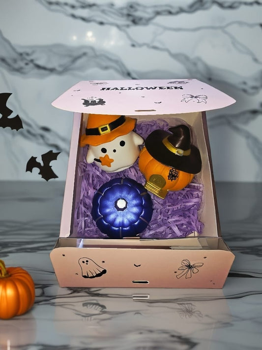 Halloween-Überraschungsbox – Handgemachte Kerzenfiguren im Set 🕯👻🎃