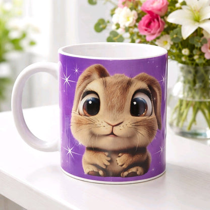 Personalisierte Keramiktasse mit Häschen & Wunschname 🐰