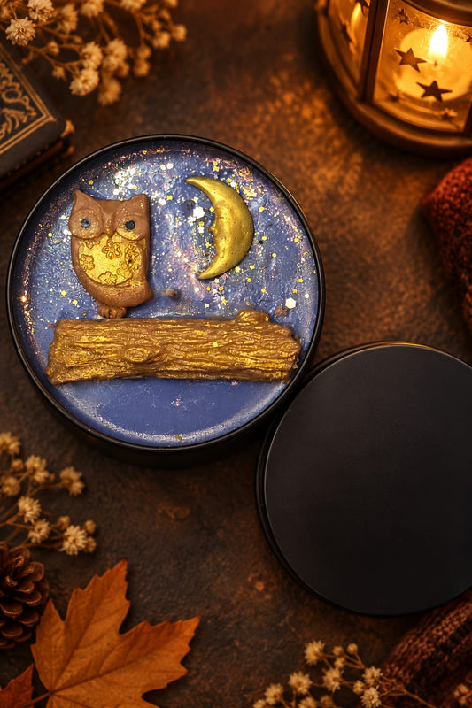 Moonlight Owl – Duftkerze mit Eule & Mond 🌙🦉