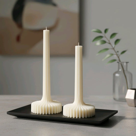 Design Stumpenkerzen im 2er-Set Handgegossen & einzigartig