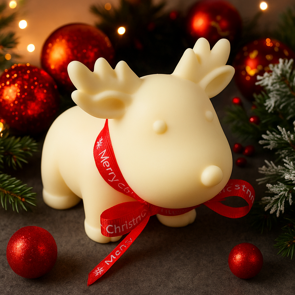 Weihnachtliche Standkerze Rentier