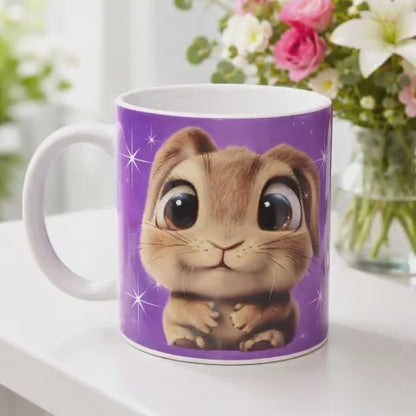 Personalisierte Keramiktasse mit Häschen & Wunschname 🐰